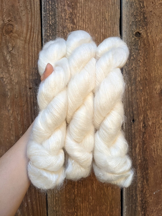 Kid Silk Cloud Yarn // Super Soft Kid Mohair and Silk // 459yds/50g // Natural // GabiesKnitGoodies