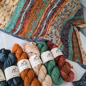 Yarn Kit - Coast to Coast Wrap DK Version Yarn Kit // 75/25 Merino/Nylon // Hand dyed by Gabie&#39;s Knit Goodies