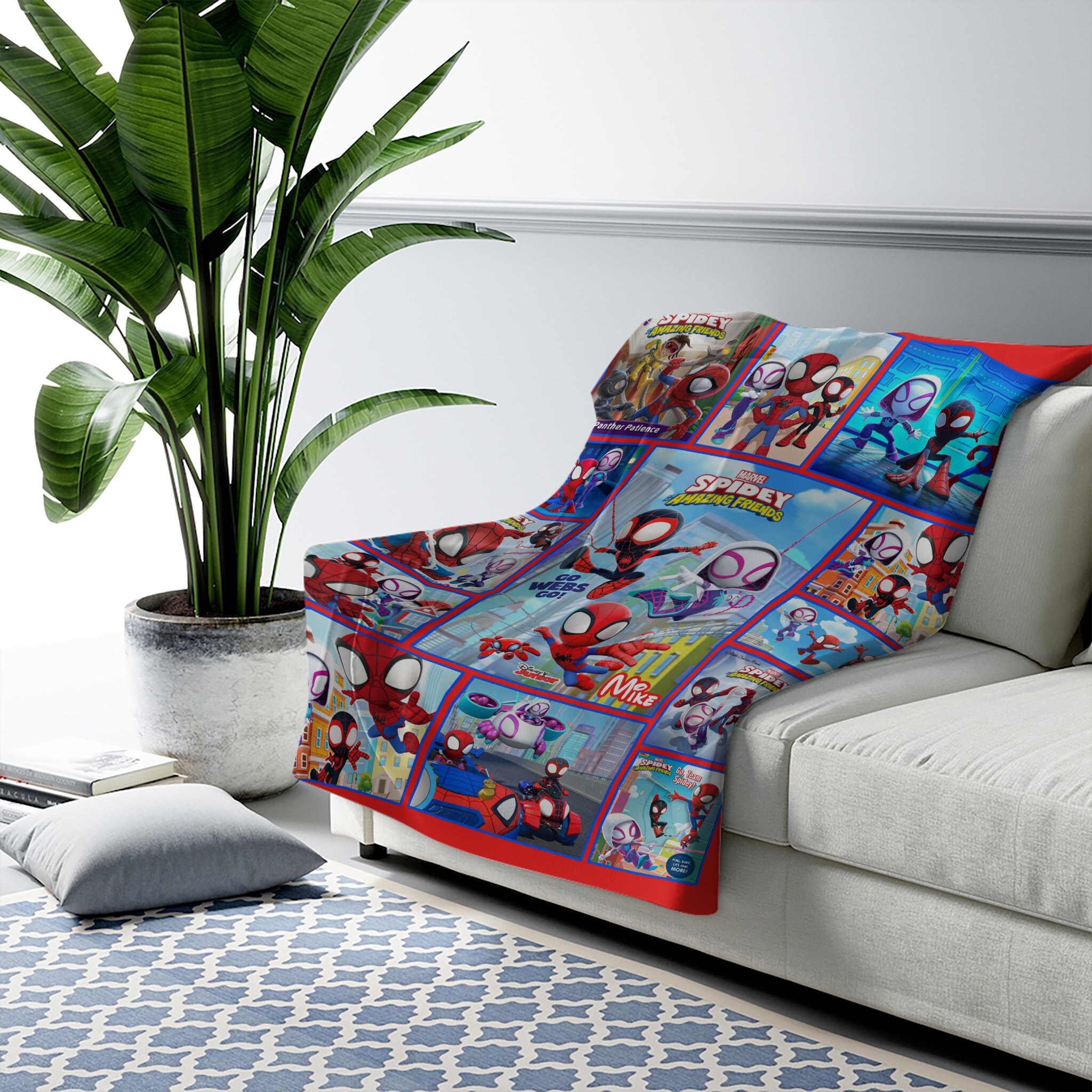 Discover Personalized Spiderman and His Amazing Friends Birthday Blanket