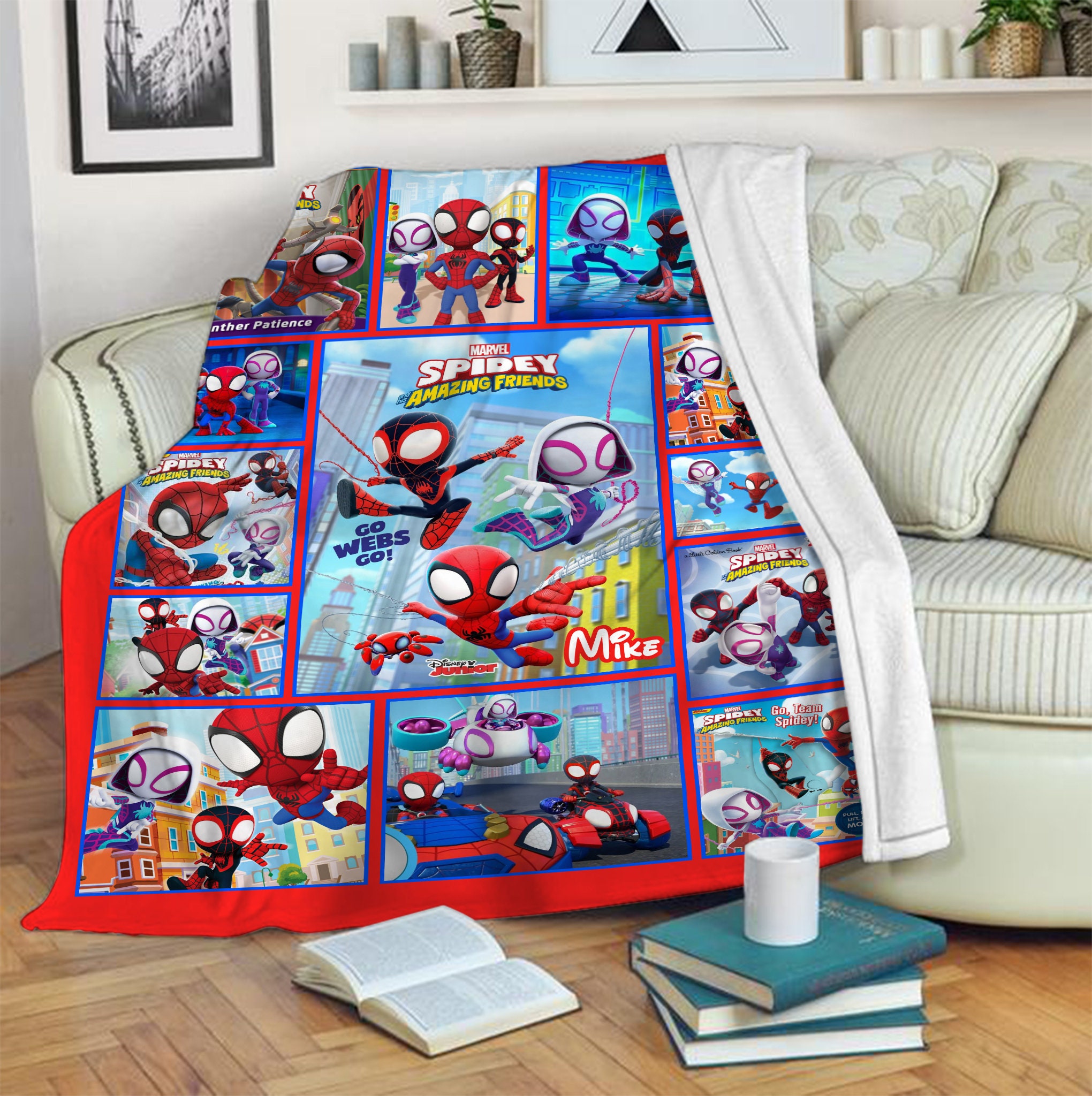 Discover Personalized Spiderman and His Amazing Friends Birthday Blanket