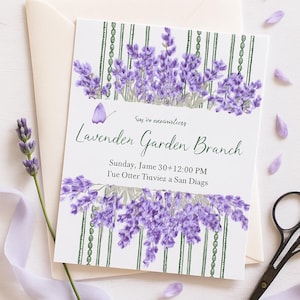 Lavender Garden Brunch Invitation, Summer Floral Printable, French Countryside Theme, Editable Template, Instant Download