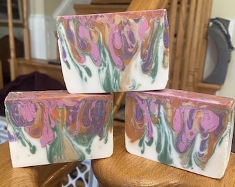 Handmade Bar Soap: Orange, Pink, Purple, Green, White