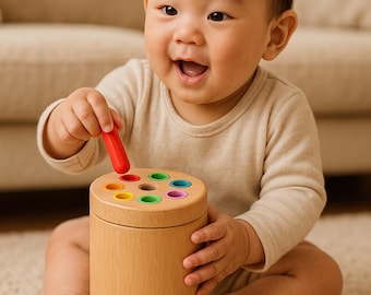 Jouet en bois Montessori : tri des couleurs