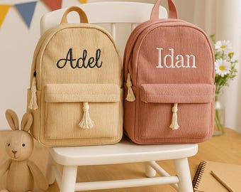 Sac à dos enfant personnalisé brodé prénom. Crèche, école maternelle, voyage. Cadeau, rentrée, fille, garçon.