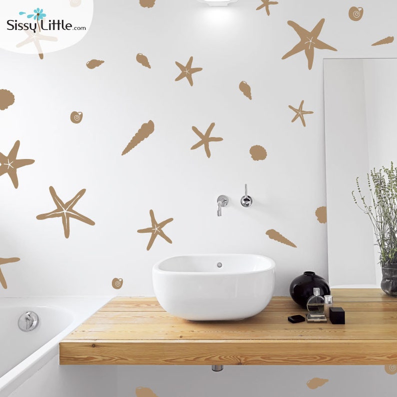 Seashells by the Seashore Set of 27 Vinyl Wall Decal Etsy