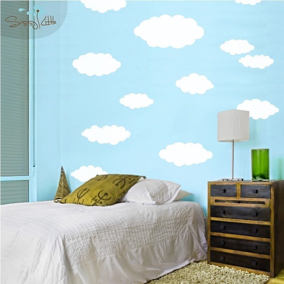 Happy Little Clouds Vinyl Wall Decals Etsy