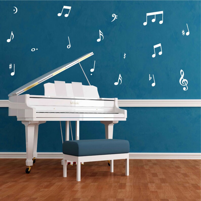 Music Notes Vinyl Wall Decals Etsy
