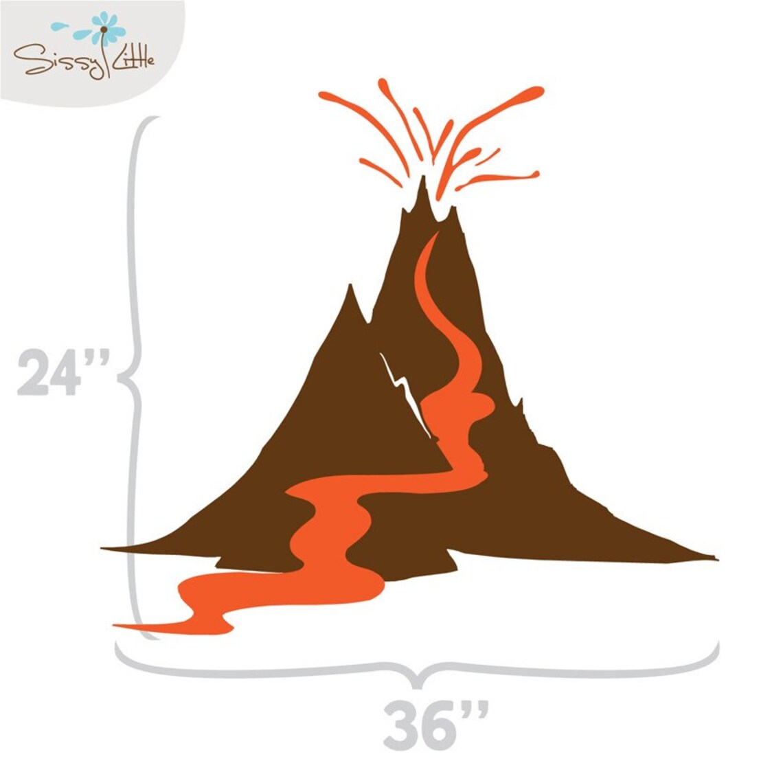 Volcano Wall Decal Etsy