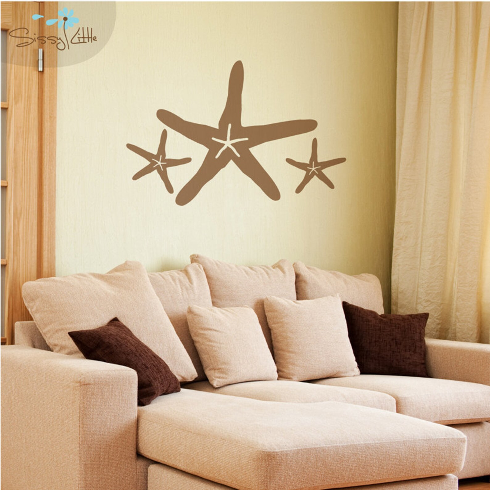 Starfish Family Set of 3 Vinyl Wall Decal Etsy