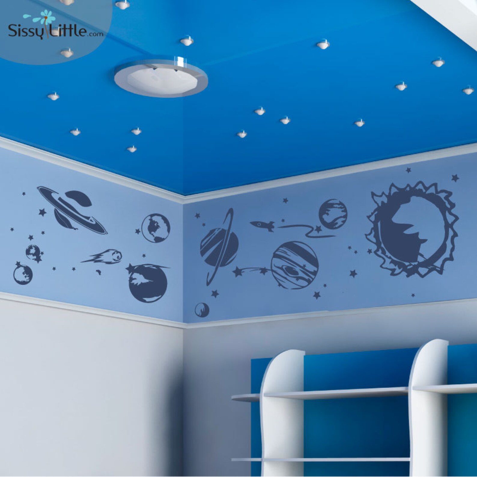 Solar System Vinyl Wall Decal Etsy