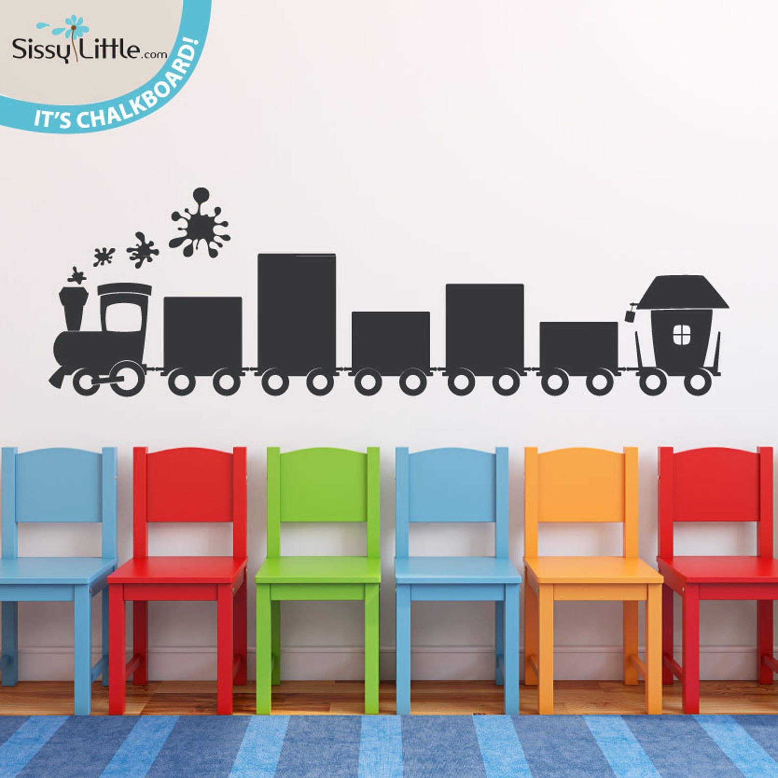 Doodle Train Chalkboard Vinyl Wall Decal Etsy