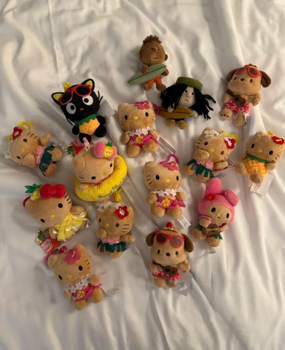 希少レア‼️Hello Kitty 30 years ぬいぐるみ 2体セット 希少 レトロ ぬいぐるみ 3点セットハローキティ フラワー 1998/1999年