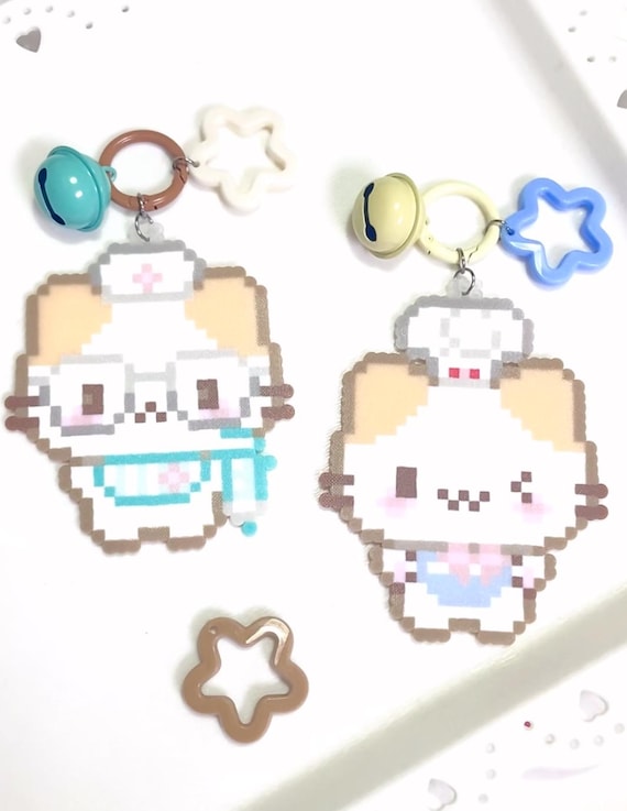 Masyumaro Sanrio Perler Bead Keychain – Handmade Kawaii Pixel