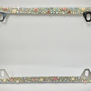 Girly License Plate Frame gift for her yellow pink