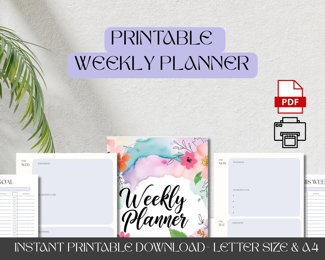 Minimal Weekly Planner | PDF Printable | Simple and Effective Planning ...