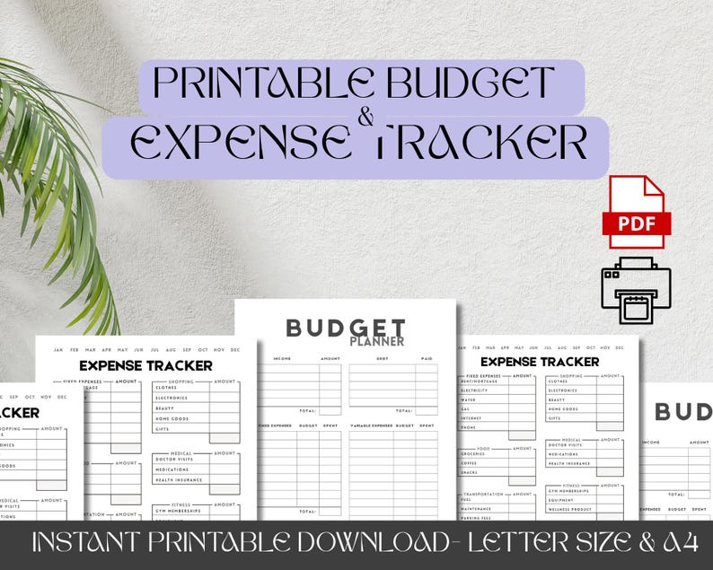 Elegant Minimalistic Monthly Budget Tracker Overview Finance Planner ...