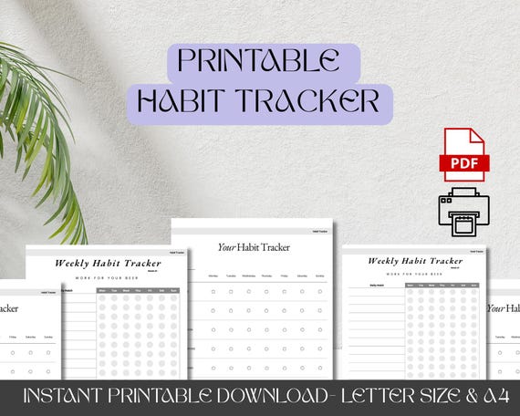 Minimalist Weekly Habit Tracker: Simple Printable PDF Planner