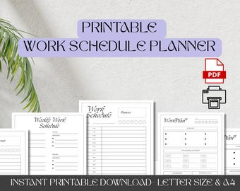 Minimalist Work Schedule Planner: Printable Professional Organizer (PDF)