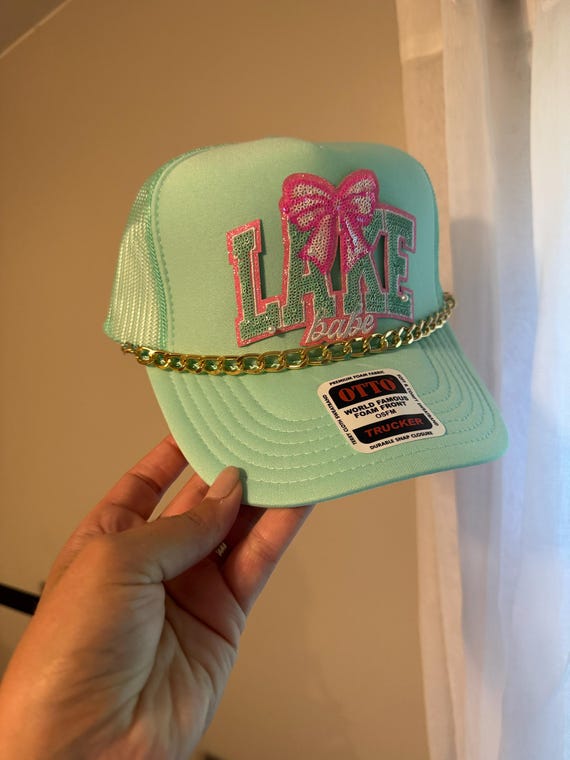 Lake Babe Trucker Hat With Chain: Summer Boating Cap - Etsy