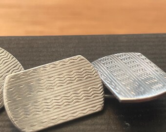 Boutons de manchette vintage en argent pour hommes