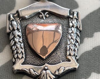 Chaîne de montre à gousset vintage ornée d'argent et de roses