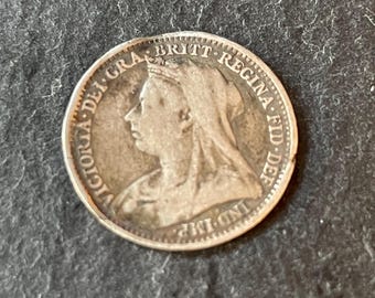 Pièce de trois pence en argent de la reine Victoria datant de 1893