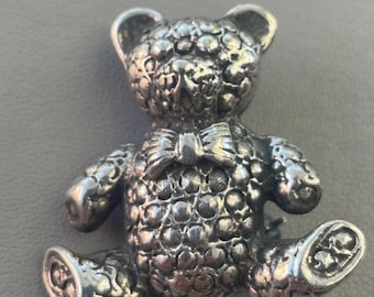 Broche vintage en argent sterling 925 - ours en peluche
