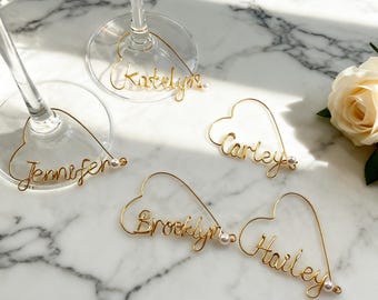 Personalisierte Bachelorette Party Favors, benutzerdefinierter Name Weinglas Anhänger, Hochzeitsgeschenke, Geburtstagsfeier, Geschenk für Brautjungfer, Weinliebhaber Geschenke