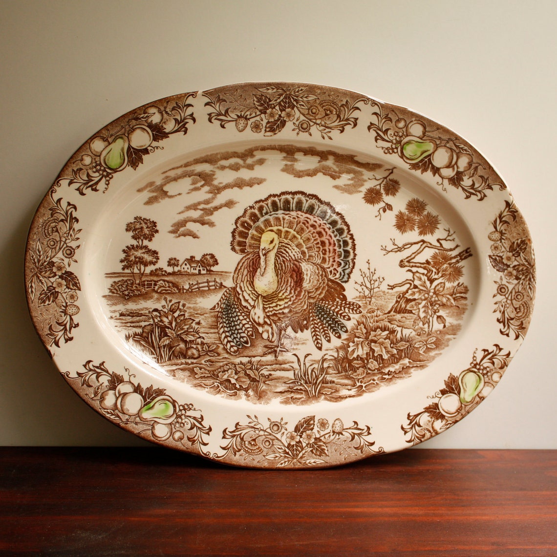Vintage Turkey Platter / Transfer Ware Made in Japan Etsy