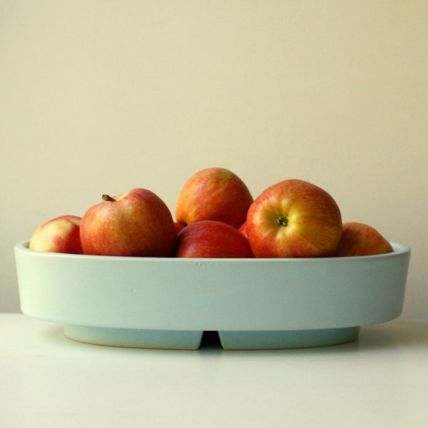 Vintage Midcentury Aqua Planter - Oval Shape
