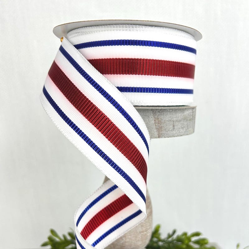 4” Patriotic Wired Ribbon - Etsy