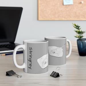 Ocean Stringray Mug - Sketch-drawn artistic ceramic design