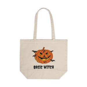 Double-Sided Halloween Canvas Tote Bag: Pumpkin Design, Eco-Friendly
