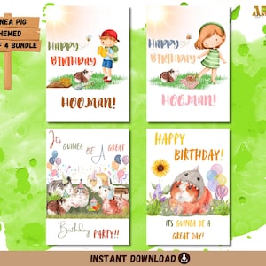 Meerschweinchen Geburtstagskarte Niedliche Geburtstagskarte Lustige Geburtstagskarte Kinder Geburtstagskarte Digitaler Download Tier