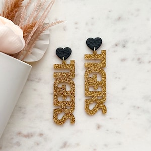 Missouri Tigers Game Day Earrings - Black & Gold Earrings - Black Earrings - Gold Earrings - Glitter Earrings - Mizzou Earrings