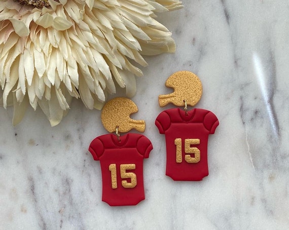 Kansas City Chiefs Patrick Mahomes 15 Jersey Earrings 