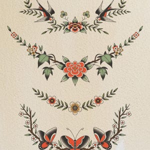 Printable Wall Art - Ornaments - Traditional Tattoo Art