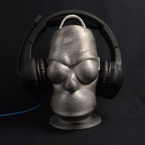 Homer Simpson Headphone Stand, Paintable Bust, Headset Stand, Gaming Room Decor
