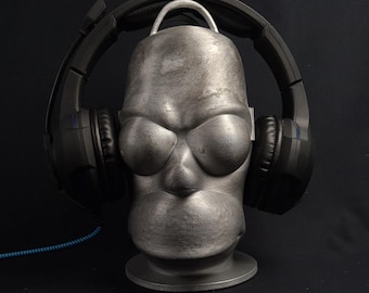 Homer Simpson Headphone Stand, Paintable Bust, Headset Stand, Gaming Room Decor