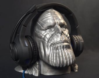 Thanos  Headphone Stand, Avengers Paintable Bust, Headset Stand, Gaming Room Decor