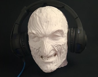Freddy Krueger Kopfhörerständer, Halloween Paintable Büste, Kopfhörerständer, Gaming Room Decor