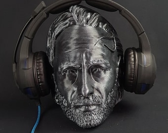 Negan Headphone Stand, The Walking Dead Paintable Bust, Headset Stand, Gaming Room Decor