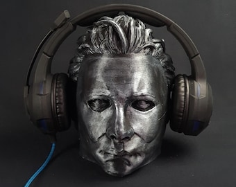 Michael Myers Headphone Stand, Paintable Bust, Headset Stand, Gaming Room Decor
