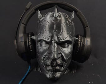 Darth Maul Headphone Stand, Star Wars Paintable Bust, Headset Stand, Gaming Room Decor