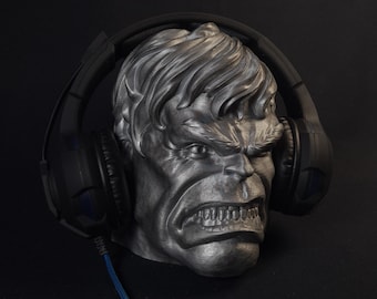 Hulk Headphone Stand, Paintable Bust, Headset Stand, Gaming Room Decor