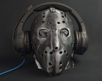 Jason Voorhees Headphone Stand, Friday the 13th Paintable Bust, Headset Stand, Gaming Room Decor