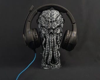 Cthulu Headphone Stand, Paintable Bust, Cthulu Headset Stand, Gaming Room Decor