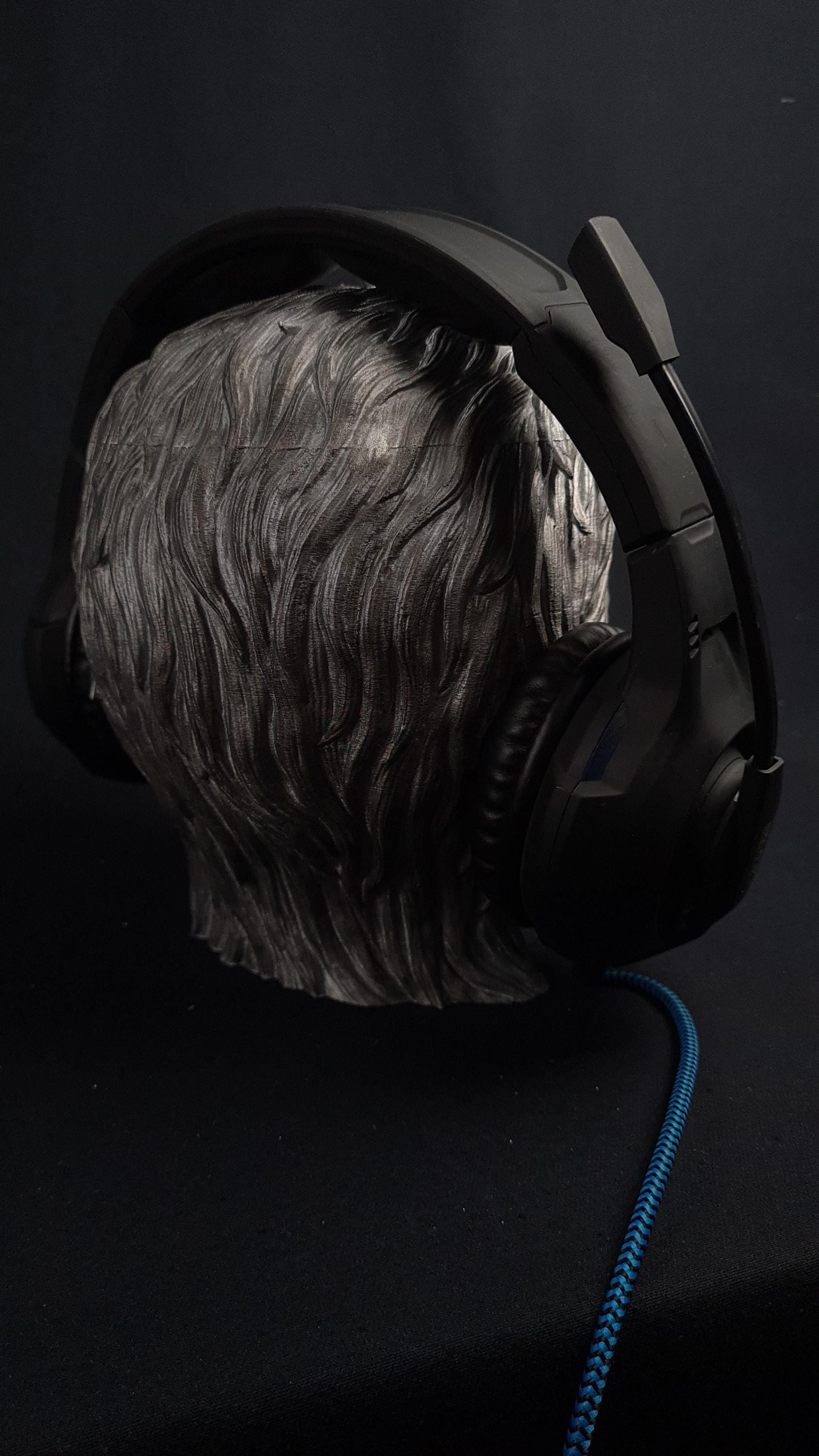 David Bowie Headphone Stand, Paintable Bust, Headset Stand, Gaming