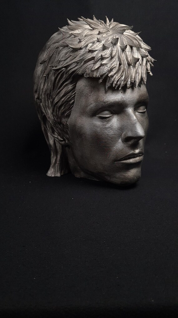 David Bowie Headphone Stand, Paintable Bust, Headset Stand, Gaming