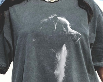 Australian Shepherd (Aussie) tee, Unisex comfort colors, realistic silhouette, Unique Gift for Dog Lovers